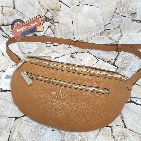 #bagsavenue Leila Belt Bag Warm Gingerbread Pebbled Leather Fanny Kate Spade - Picture 5 of 15